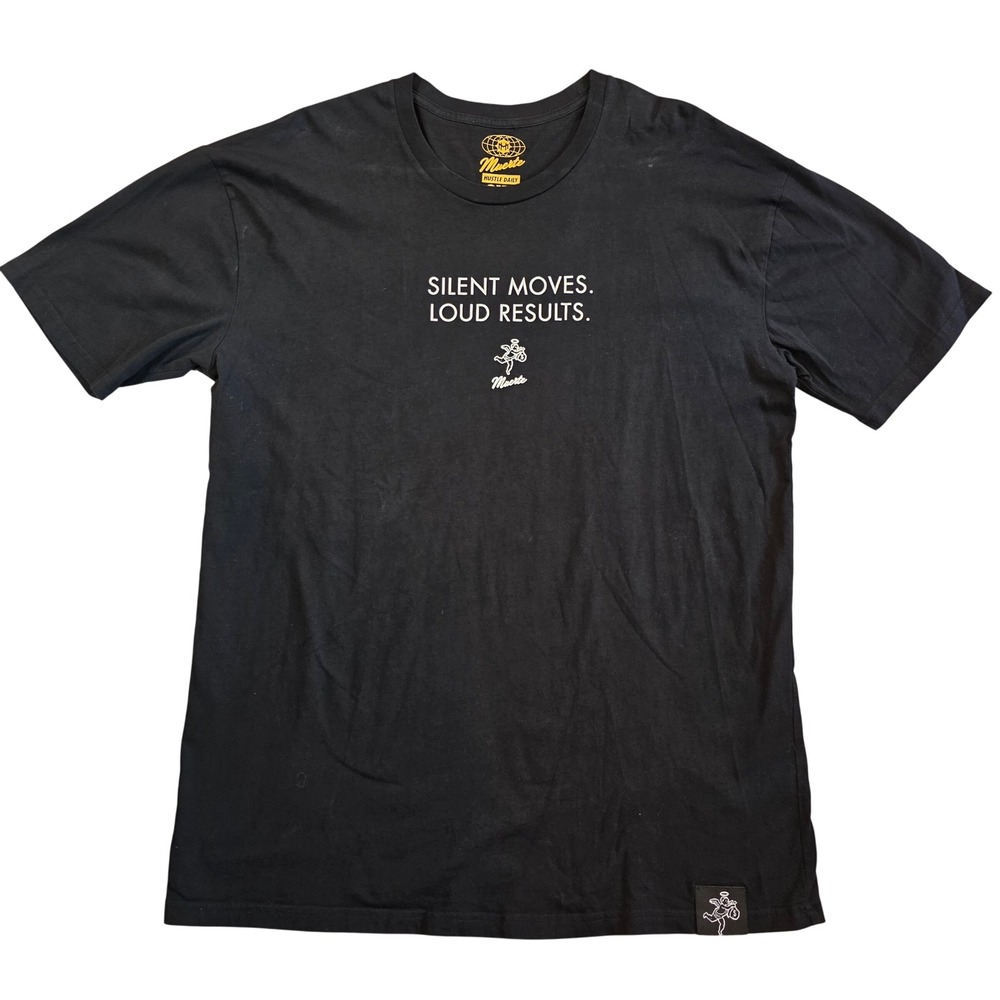 Muerte‎ Hustle Daily Silent Moves Loud Results Graphic Tee Black 2XL Streetwear